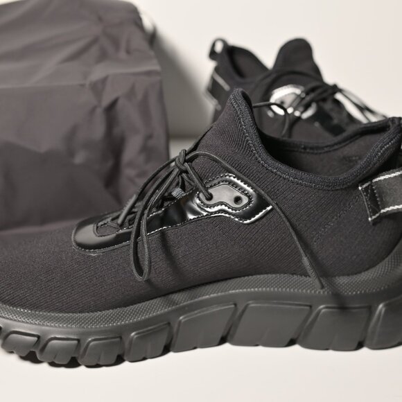 Prada Men's Allacciate Rush Triangle Logo Knit Sneakers - US10 - Picture 5 of 11